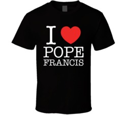 I Heart Pope Francis Heart Black T Shirt