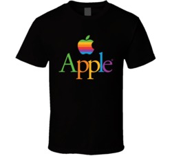Apple Old Logo and Word Geek T Shirt