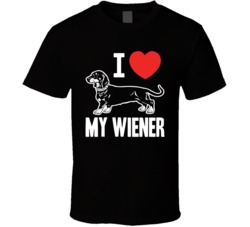 I Love My Wiener Funny Dachshund Dog Black T Shirt