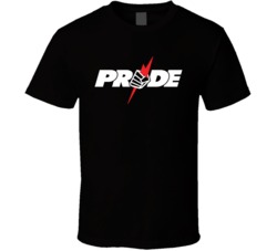 Pride FC MMA Fighting Letter Logo Black T Shirt