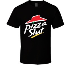 Pizza Slut New Logo Black T Shirt