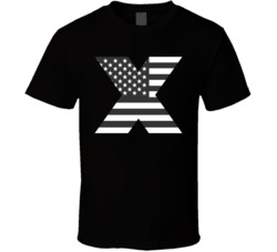 X Black American Flag T Shirt