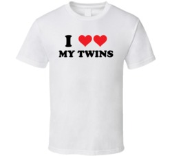 I Heart Love My Twins T Shirt