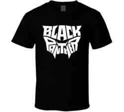 Black Panther Helmet Text T Shirt
