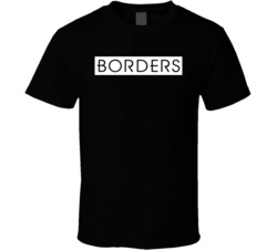 Borders Books Retro Logo Brand Black T Shirt