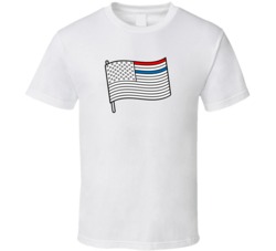 Stripped Redesigned Usa American Flag T Shirt
