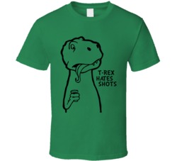 T Rex Hates Shots Funny St Patrick's Day Bar Crawl Drinking T Shi