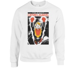 The Mighty Captain Marvel Comic Book Super Hero Fan Worn Look Sweatshi