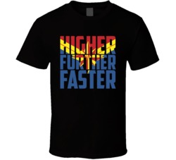 Higher Further Faster Captain Marvel Women's Empowerment T Shirt