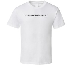 Stop Shooting People As Seen On Jordan Clarkson Nipsey Hussle Memorial