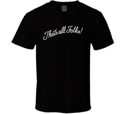 That's All Folks Looney Toons Cartoon Fan Black T Shirt