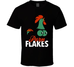 Corn Flakes Parody Black T Shirt