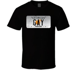 Georgia Gay State License Plate Worn Look T Shirt T Shirt