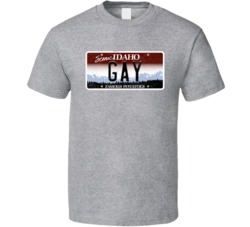 Idaho Gay State License Plate Worn Look T Shirt T Shirt