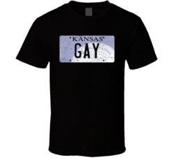 Kansas Gay State License Plate Worn Look T Shirt T Shirt