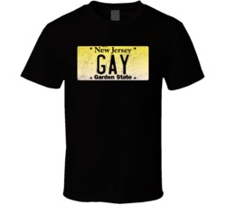 New Jersey Gay State License Plate Worn Look T Shirt T Shirt