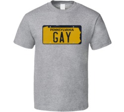Pennsylvania Gay State License Plate Worn Look T Shirt T Shirt