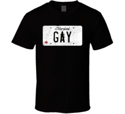 Maryland Gay State License Plate Worn Look T Shirt T Shirt