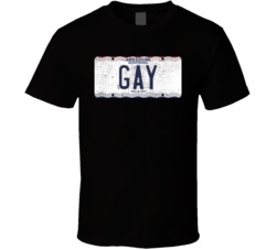 Missouri Gay State License Plate Worn Look T Shirt T Shirt