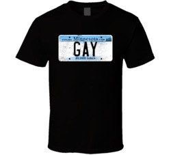 Minnesota Gay State License Plate Worn Look T Shirt T Shirt