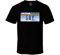 Montana Gay State License Plate Worn Look T Shirt T Shirt