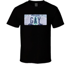 Oregon Gay State License Plate Worn Look T Shirt T Shirt