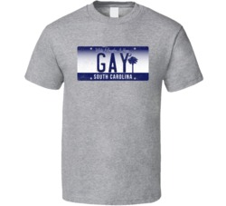 South Carolina Gay State License Plate Worn Look T Shirt T Shirt