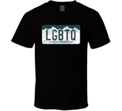 Colorado Lgbtq State License Plate Worn Look T Shirt T Shirt