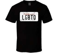 California Cali Lgbtq State License Plate Worn Look T Shirt T Shirt