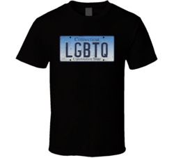 Connecticut Lgbtq State License Plate Worn Look T Shirt T Shirt