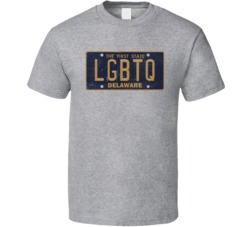 Delaware Lgbtq State License Plate Worn Look T Shirt T Shirt
