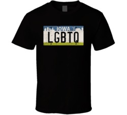 Iowa Lgbtq State License Plate Worn Look T Shirt T Shirt