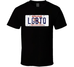 Maine Lgbtq State License Plate Worn Look T Shirt T Shirt
