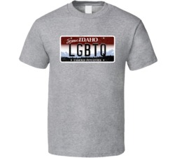 Idaho Lgbtq State License Plate Worn Look T Shirt T Shirt