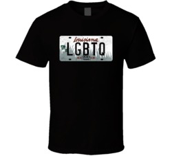 Louisiana Lgbtq State License Plate Worn Look T Shirt T Shirt