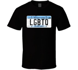 Minnesota Lgbtq State License Plate Worn Look T Shirt T Shirt
