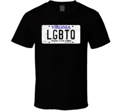 Virginia Lgbtq State License Plate Worn Look T Shirt T Shirt