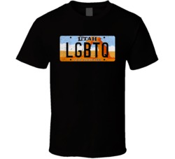 Utah Lgbtq State License Plate Worn Look T Shirt T Shirt