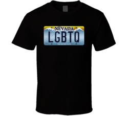 Nevada Lgbtq State License Plate Worn Look T Shirt T Shirt