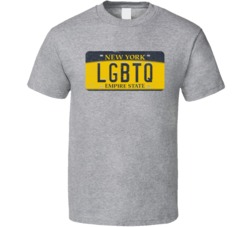 New York Lgbtq State License Plate Worn Look T Shirt T Shirt