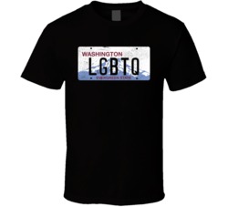 Washington Lgbtq State License Plate Worn Look T Shirt T Shirt