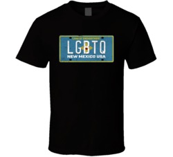New Mexico Lgbtq State License Plate Worn Look T Shirt T Shirt