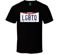 Ohio Lgbtq State License Plate Worn Look T Shirt T Shirt