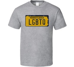 Pennsylvania Lgbtq State License Plate Worn Look T Shirt T Shirt