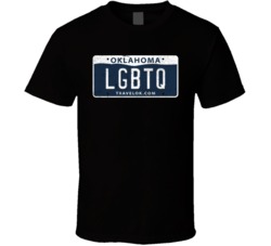Oklahoma Lgbtq State License Plate Worn Look T Shirt T Shirt
