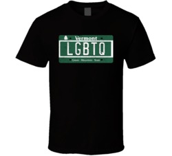 Vermont Lgbtq State License Plate Worn Look T Shirt T Shirt