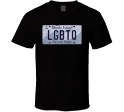 Rhole Island Lgbtq State License Plate Worn Look T Shirt T Shirt