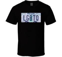 Oregon Lgbtq State License Plate Worn Look T Shirt T Shirt