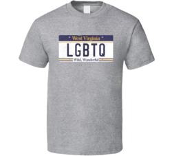 West Virginia Lgbtq State License Plate Worn Look T Shirt T Shirt