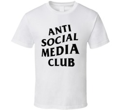 Anti Social Media Club Funny Parody White T Shirt